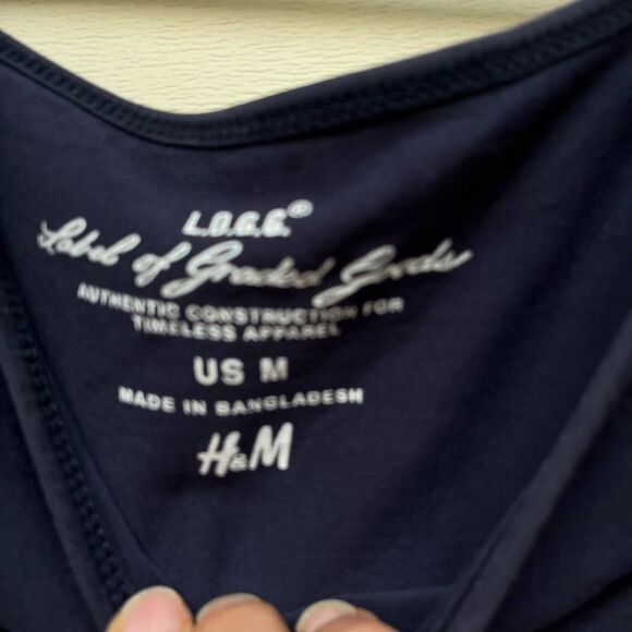H&M dark blue thin straps tank top, great condition, nice and stretchy, Small - Picture 2 of 4